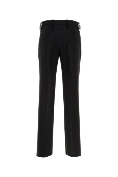 Burberry Suit Pants In Navy Blue Wool. Straight-leg Cut. Zippered Closure And Belt Clip. In Black