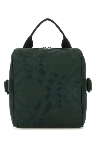 Burberry Men Bottle Green Fabric Crossbody Bag In Green