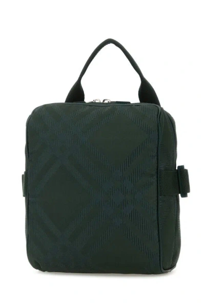 Burberry Men Bottle Green Fabric Crossbody Bag In Green