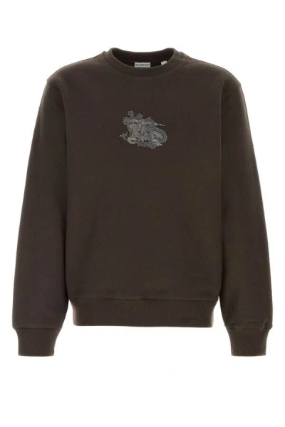 Burberry Brown Cotton Blend Sweatshirt In Brown