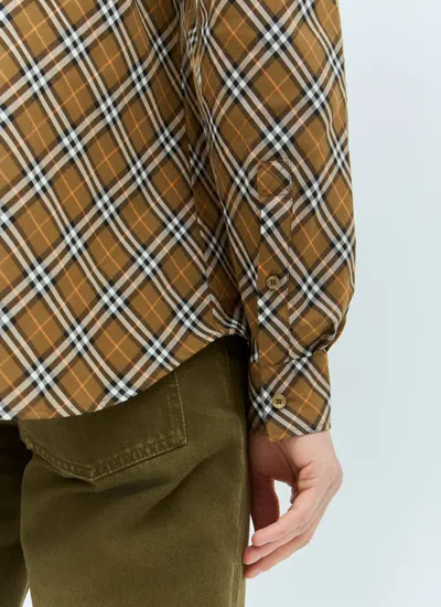 Burberry Vintage Check Long-sleeved Shirt In Brown