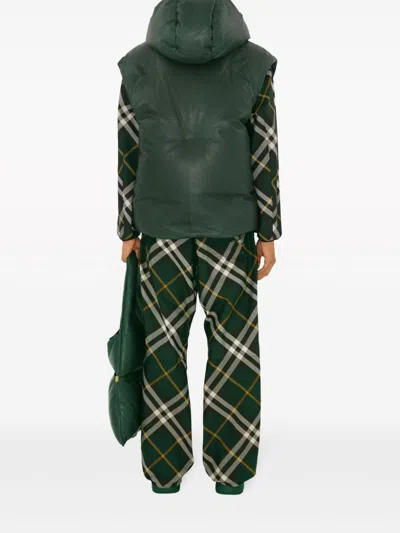 Burberry Men's Check Pattern Trousers With Elastic Waist And Drawstring In Multicolor