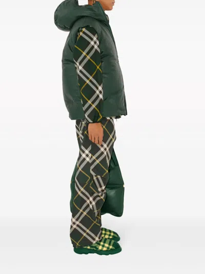 Burberry Men's Check Pattern Trousers With Elastic Waist And Drawstring In Multicolor