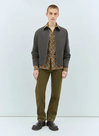 Burberry Men Cotton Canvas Jacket In Green