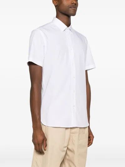Burberry Stretch-cotton Ekd-embroidered Slim Shirt In Multicolor