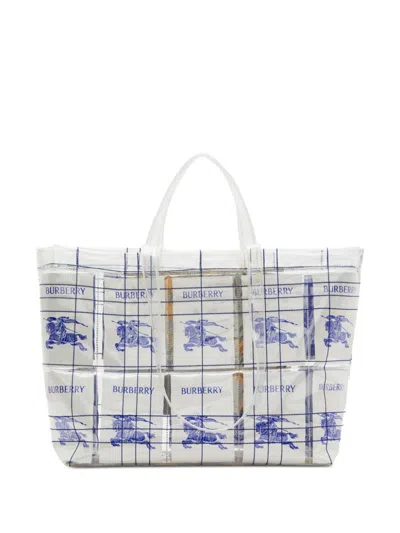 Burberry Ekd Logo-tag Transparent Tote Bag In Multicolor
