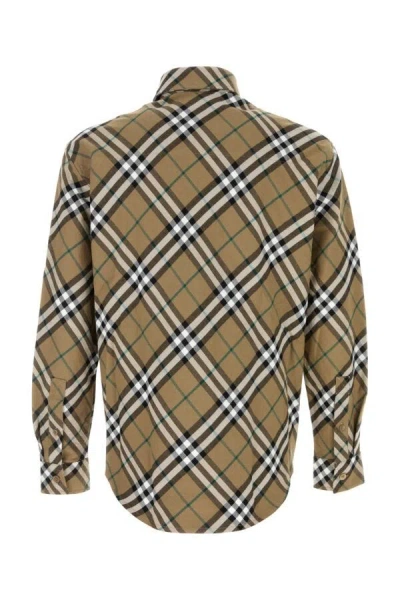 Burberry Embroidered Oxford Shirt Collar Button-down In Lindenipcheck