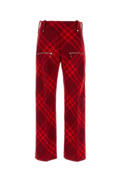 Burberry Plaid-check Wide-leg Wool Trousers In Multicolor