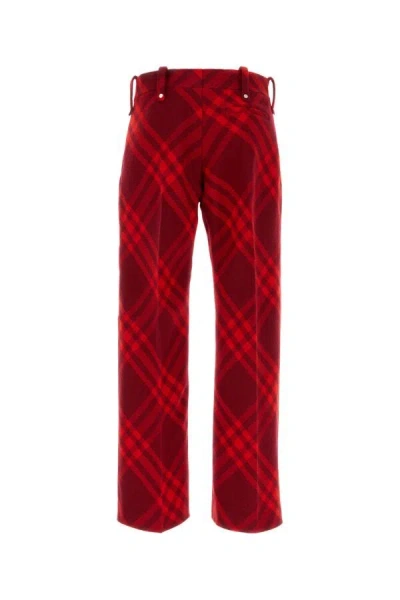 Burberry Plaid-check Wide-leg Wool Trousers In Multicolor
