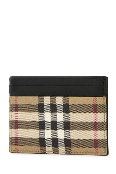 Burberry Men Printed Canvas Card Holder In Multicolor