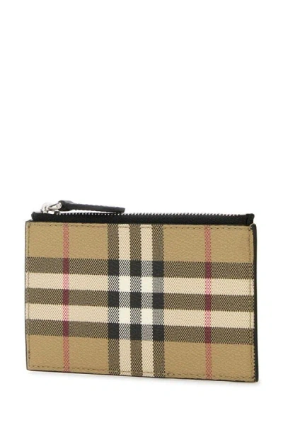 Burberry Men Printed Canvas Card Holder In Multicolor