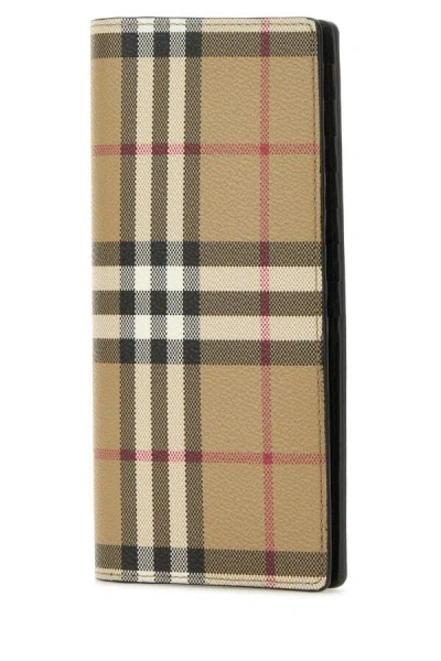 Burberry Men Printed Canvas Wallet In Multicolor