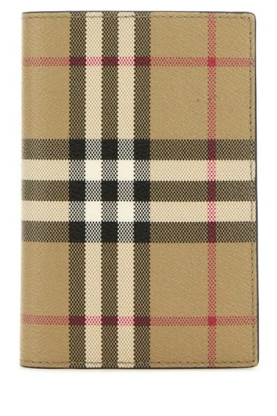 Burberry Beige Printed Canvas Wallet In Neutral