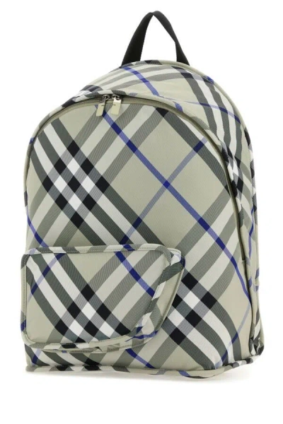 Burberry Shield Backpack Checkered Front Pocket In Multicolor