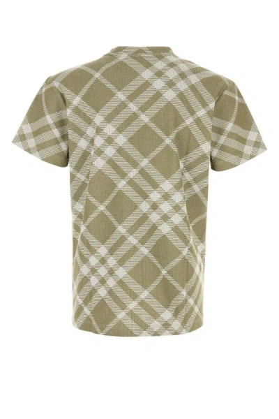 Burberry Check Stretch Cotton Blend T-shirt In Multicolor