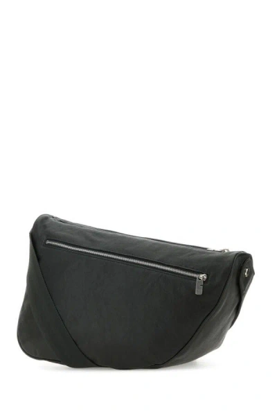 Burberry Men Slate Leather Large Shield Crossbody Bag In Black