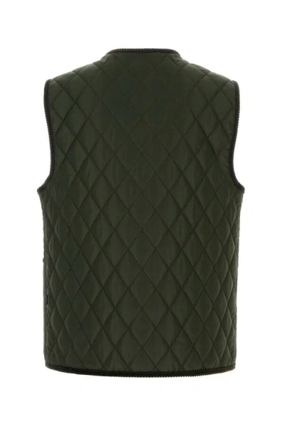 Burberry Green Quilted Nylon Tiverton Vest In Multicolor