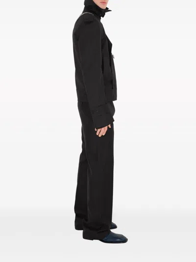 Burberry Suit Pants In Navy Blue Wool. Straight-leg Cut. Zippered Closure And Belt Clip. In Multicolor