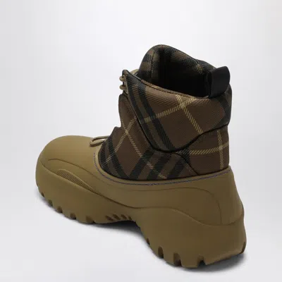 Burberry Scoot Trek Ankle Boot With Check Pattern In Brown