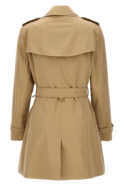Burberry Cotton Gabardine Trench Coat In Cream