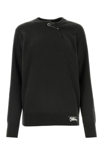 Burberry Versatile Ribbed Cashmere Sweater In Gray