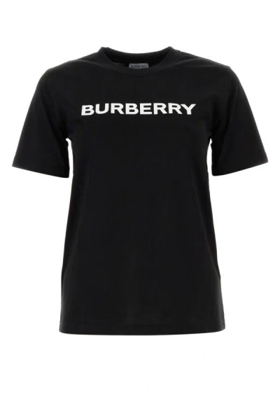 Burberry Black T-shirt With Bold Logo Design In Black