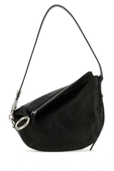 Burberry Black Leather Knight Small Shoulder Bag In Black