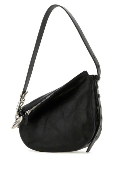 Burberry Black Leather Knight Small Shoulder Bag In Black
