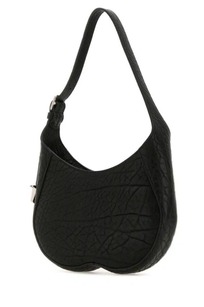 Burberry Mini Black Leather Chess Shoulder Handbag In Black