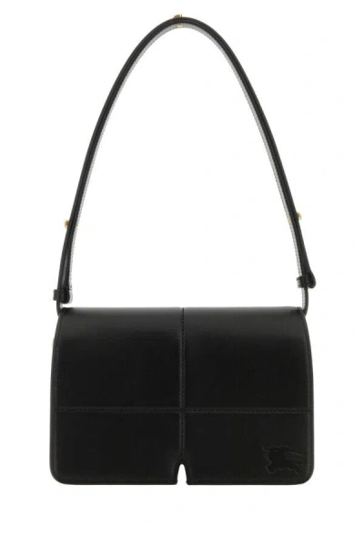 Burberry Snip Leather Flap Shoulder Bag In Black