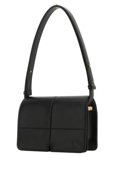 Burberry Snip Leather Flap Shoulder Bag In Black