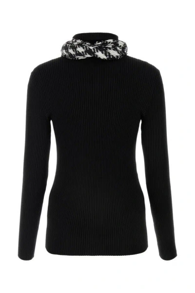 Burberry Black Viscose Blend Sweater In Black