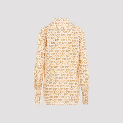 Burberry B-closure Print Silk Poplin Shirt In Multicolor