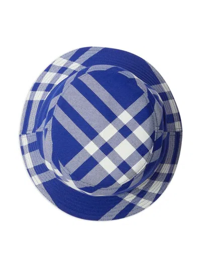 Burberry Checkered Wool Blend Bucket Hat With Two Air Vents In Multicolor