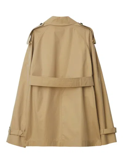 Burberry Cotton Trench Coat In Multicolor