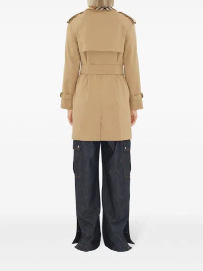 Burberry Gabardine Trench Jacket In Multicolor