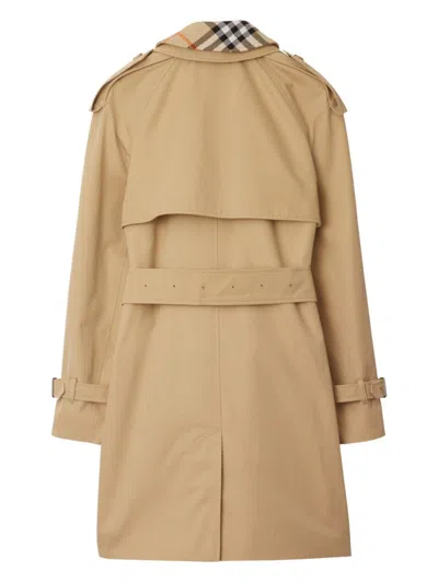 Burberry Gabardine Trench Jacket In Multicolor