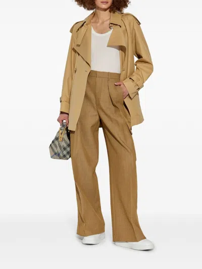 Burberry Giacca Trench In Gabardine In Multicolor