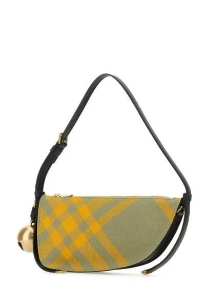 Burberry Women Embroidered Canvas Mini Shield Shoulder Bag In Multicolor