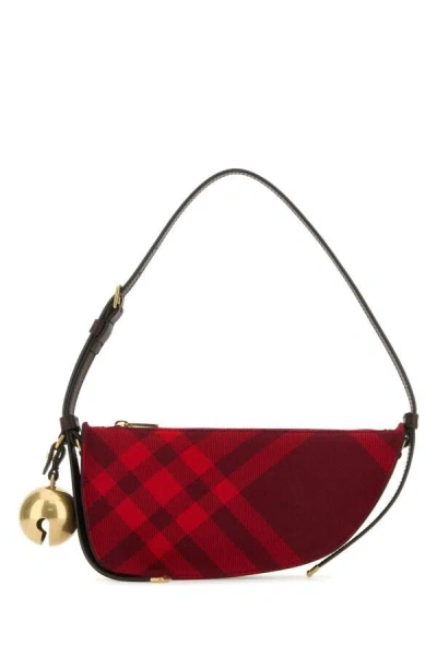 Shop Burberry Women Embroidered Canvas Mini Shield Shoulder Bag In Multicolor