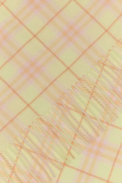 Burberry Light Yellow Signature Check Scarf In Multicolor