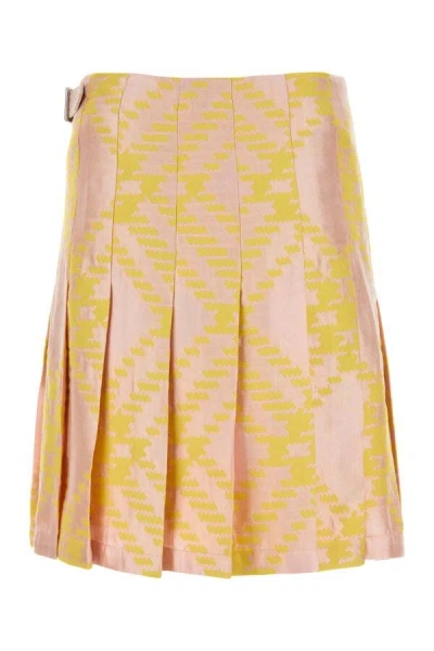 Burberry Checked A-line Mini Skirt In Multicolor