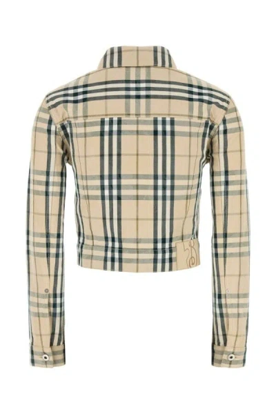 Burberry Cropped Checkered Jacket For In Multicolor