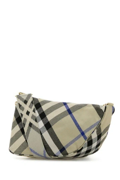 Burberry Women Embroidered Fabric Medium Shield Crossbody Bag In Multicolor