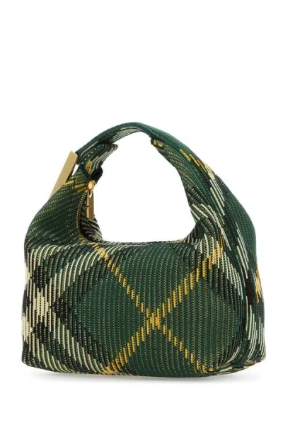 Burberry Embroidered Nylon Mini Peg Handbag In Multicolor