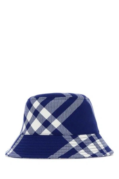Burberry Checkered Wool Blend Bucket Hat With Two Air Vents In Multicolor