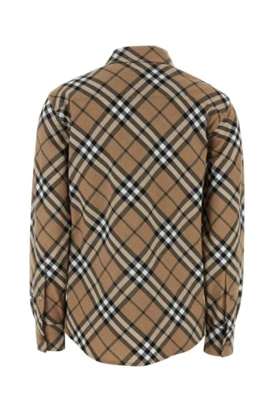 Burberry Ered Wool Blend Shirt In Multicolor