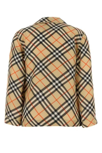 Burberry Check Print Silk Shirt In Multicolor