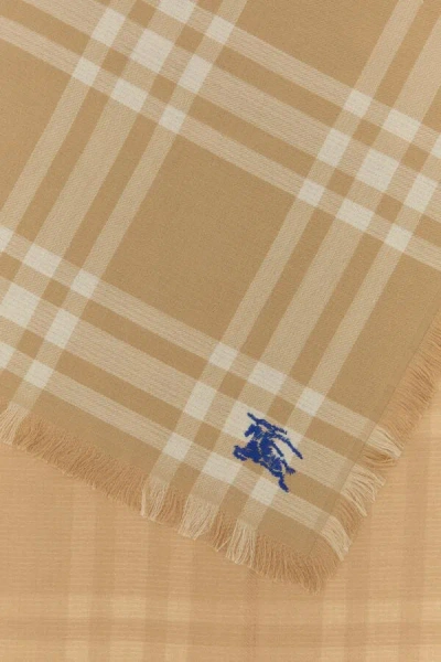 Burberry Woman Embroidered Wool Blend Scarf In Multicolor