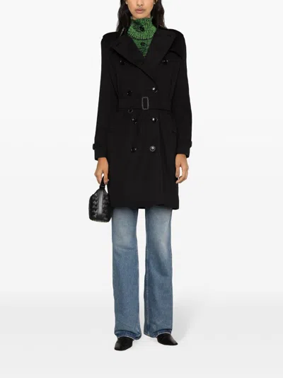 Burberry Double Breasted Belted Trench Coat In Multicolor